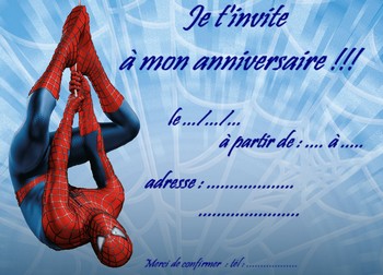 carte anniversaire spiderman 3